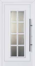 exterior door for home with fluted glass squares