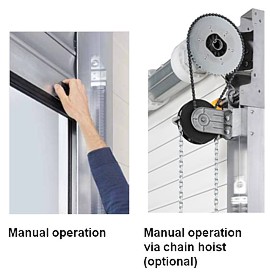 spring assisted or chain operated roller doors
