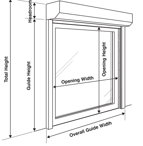 Security shutter dimensions and measurements