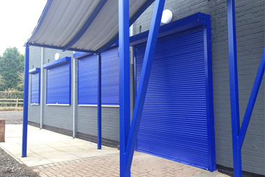 Blue Security Shutters for Windows and Doors