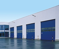hormann SPU 40 insulated sectional doors in blue