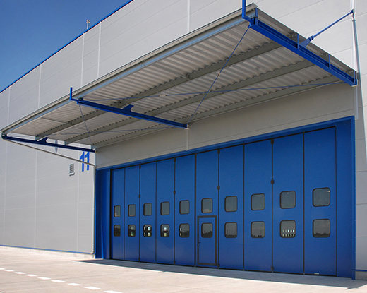 Purpose built doors up to 31 meters wide and 6 meters tall